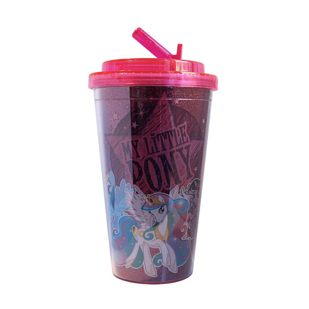 MY LITTLE PONY CUP WITH LID AND STRAW 