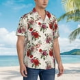 thumbnail image 3 of Honeii Rose Flowers Print Men’s Hawaiian Shirt,Classic Button-Down Short Sleeve Shirt, for Beach, Vacation, and Outdoor Activities,Small, 3 of 7
