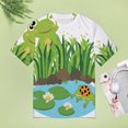 thumbnail image 4 of Frog Pond Life Womens Tops Women's Fashion Casual Short Sleeve Flower Print Round Neck Pullover Top Blouse, 4 of 6
