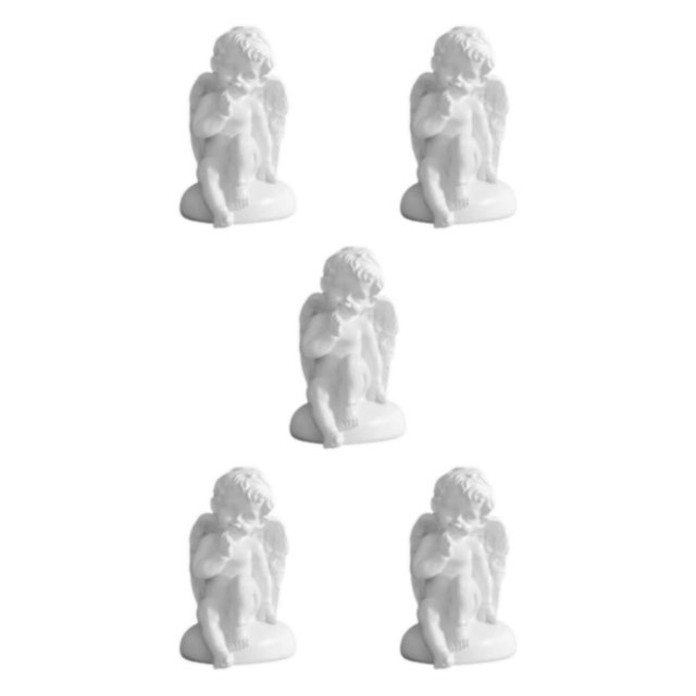 Maytalsory Resin White Angel Statue Elegant Desktop Decor Collection Window Props for Christmas sitting 5Set