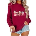 thumbnail image 1 of Meichang Chandails en Molleton Col Rond Femmes Saint-Valentin Couples Chandail en Molleton Femmes Imprimé Cœur Mignon Chandails en Molleton Pull Vacances Manches Longues Coupe Ample Cadeaux Vacances Chandails en Molleton, 1 of 4