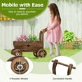 thumbnail image 5 of Decorative Wooden Wagon Cart with Handle Wheels and Drainage Hole, 5 of 8