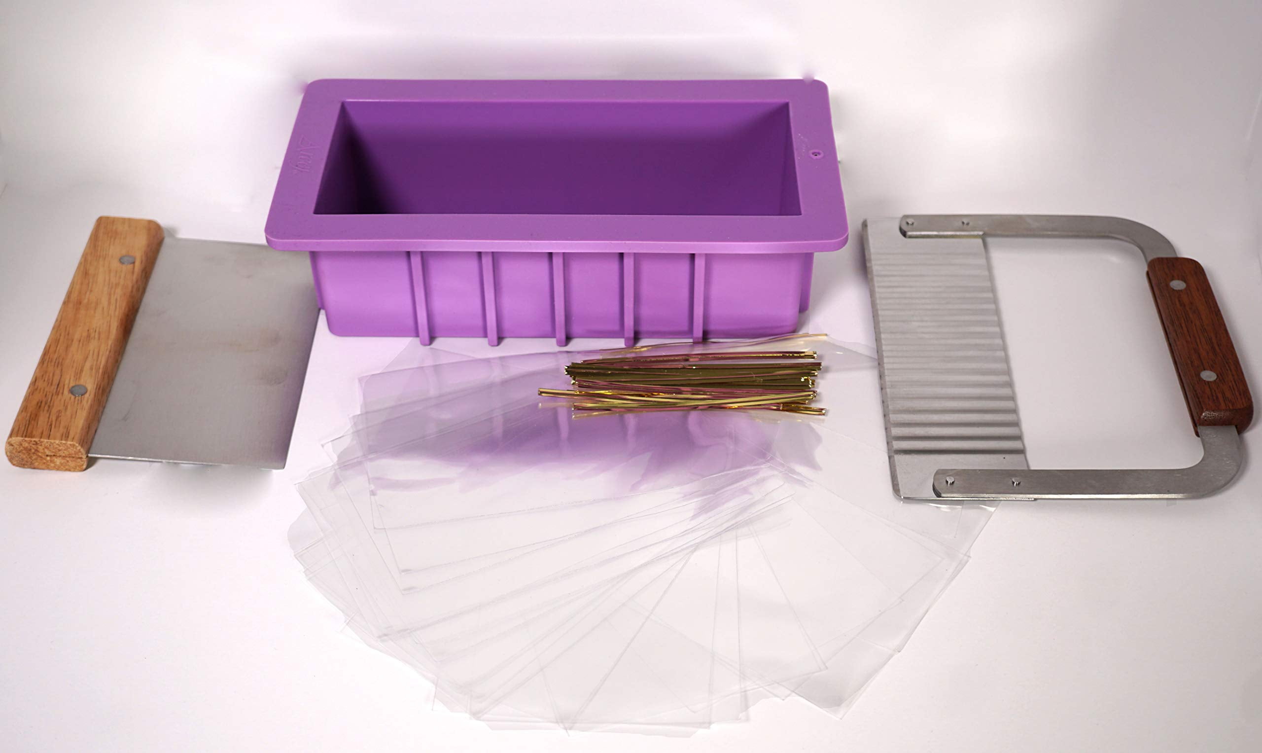 Areej Loaf Mold & Cutters & Pkg Soap Making Kit, Lavender