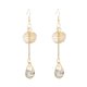thumbnail image 2 of Pendientes largos colgantes Zulema de gota de cristal dorados para mujer de boda, 2 of 6