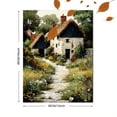 thumbnail image 3 of Old English Village Cottage Canvas Print, Romantic Rural Scenery, Whimsical Country Home Decor, 3 of 8