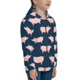 thumbnail image 5 of Picia Pig 1 for Boys Fashion Full-zip Hoodies & Sweatshirts with Kangaroo Pocket,Zip-up Hooded Sweatshirt for Kid, Moisture Wicking & Breathable-Small, 5 of 6
