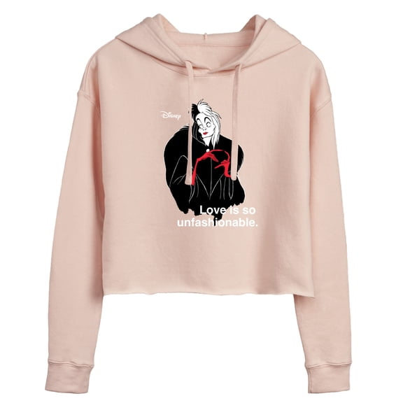 Disney Villains - Cruella De Vil Love Unfasionable  - Juniors Cropped Pullover Hoodie