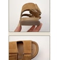 thumbnail image 5 of Walking Sandals Boys Girls Faux Leather Anti-Slip Adjustable Buckle Comfortable Beach Sandals Open Toe Low Heel Brown 13.5(32), 5 of 6