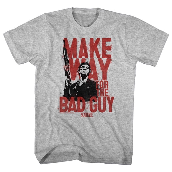 Scarface The Bad Guy Gray Heather Adult T-Shirt 5Xl