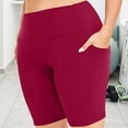 thumbnail image 7 of hotojiny Biker Shorts with Pocket Women Plus Size High Waisted Gym Workout Athletic Shorts Casual Quick Dry Running Shorts, 7 of 7