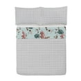 thumbnail image 2 of Vintage Floral Reversible Bedspread Set, Nostalgic Botanical Garden Artwork of Floral Blossoms and Branches, Pillow Shams & Comforter Microfiber Bedding Set, 3 Sizes, Pale Blue Coral, by Ambesonne, 2 of 2
