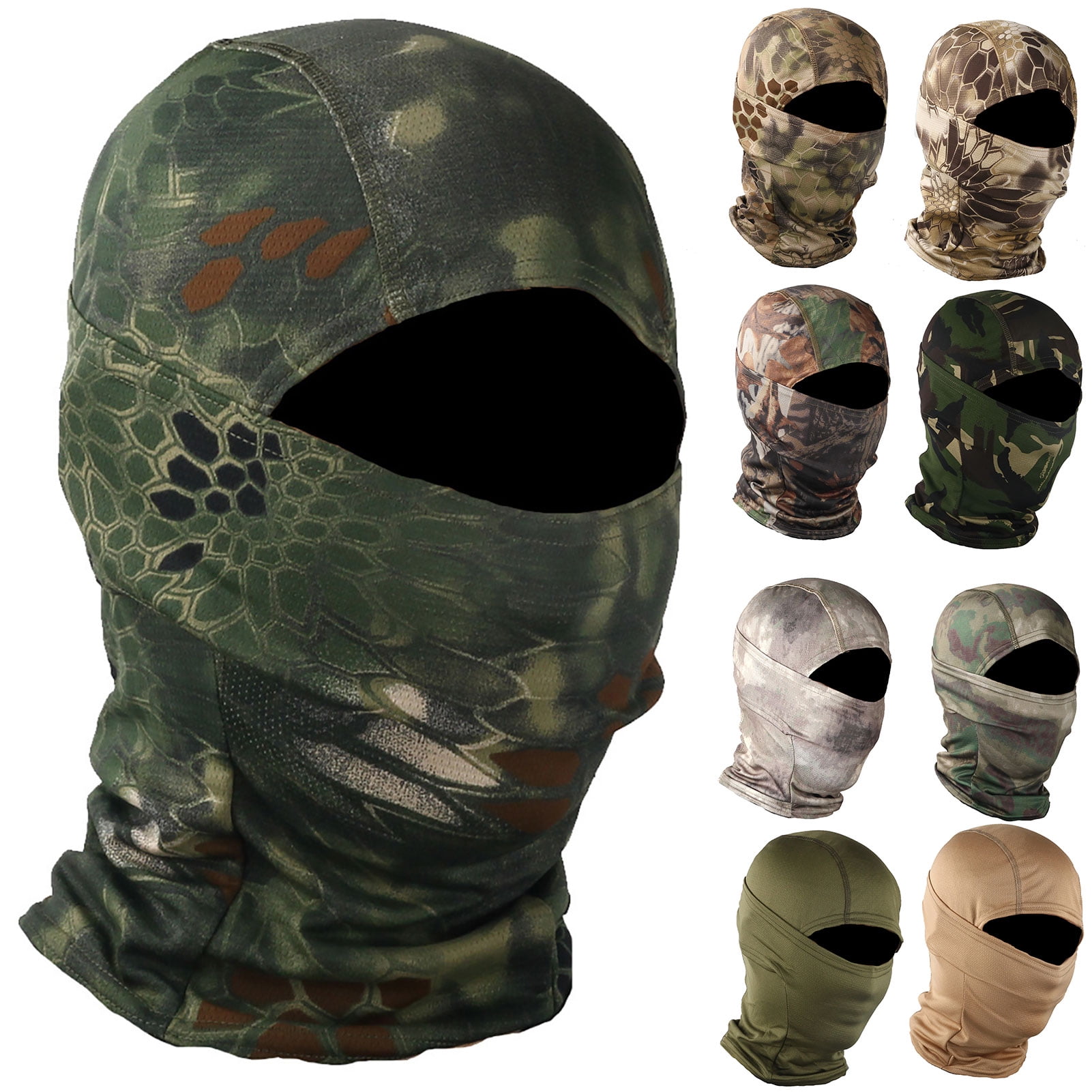 1/3pcs Camo Hunting Shooting Balaclava  Hood Full Face Neck Cover Headwear Hats