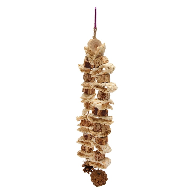 Juguete Para Masticar Loros, Jaula Colgante De Troncos De Cono De Pino , Juguete Para Guacamayos, Loros Solares, Morder Semillas De Corteza