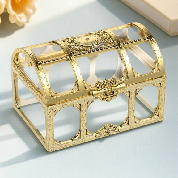 CRILSTYLEO Assorted Color Treasure Chest Box with Durable Plastic Material for Trinket Storage