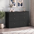 thumbnail image 6 of Ktaxon 6 Drawer Double Dresser Wood Dresser Storage Cabinet Drawer Organizer Chest of Drawers, Black, 6 of 8