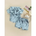 thumbnail image 4 of Bagilaanoe 2Pcs Toddler Baby Boy Short Pants Set Tie Dye Short Sleeve Hooded Pullover + Drawstring Shorts 1T 2T 3T 4T 5T Casual Summer Outfits, 4 of 8
