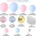thumbnail image 2 of Kit de arco de guirnalda de globos rosa y azul, 5 + 10 + 12 pulgadas, globos de cumpleaños de confeti rosa, decoraciones de cumpleaños azules para mujeres y niñas, princesas, compromiso,, 2 of 4