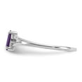 thumbnail image 3 of Auriga 10k White Gold Polished Marquise-cut Genuine Amethyst Birthstone Ring for Women Size- 6, 3 of 6