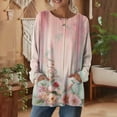 thumbnail image 4 of Stamzod Long Sleeve Shirts for Women V Neck Casual Tops Business Work Blouses 2026 Fashion Vintage Pink B XL, 4 of 7
