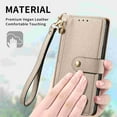 thumbnail image 4 of Wallet Case Compatible with iPhone Air, Heart Pattern Detachable Wrist Strap PU Leather Card Slots Zipper Pocket RFID Blocking Kickstand Phone Case for iPhone Air, Gray, 4 of 9