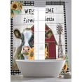 thumbnail image 5 of Welcome To Our Farmhouse Sheer Curtains 2 Panels Set Barn Cow Sunflower Wood Grain Sheer Window Curtains Light Filtering Rod Pocket Voile Drapes for Bedroom Living Room 52"X108", 5 of 8