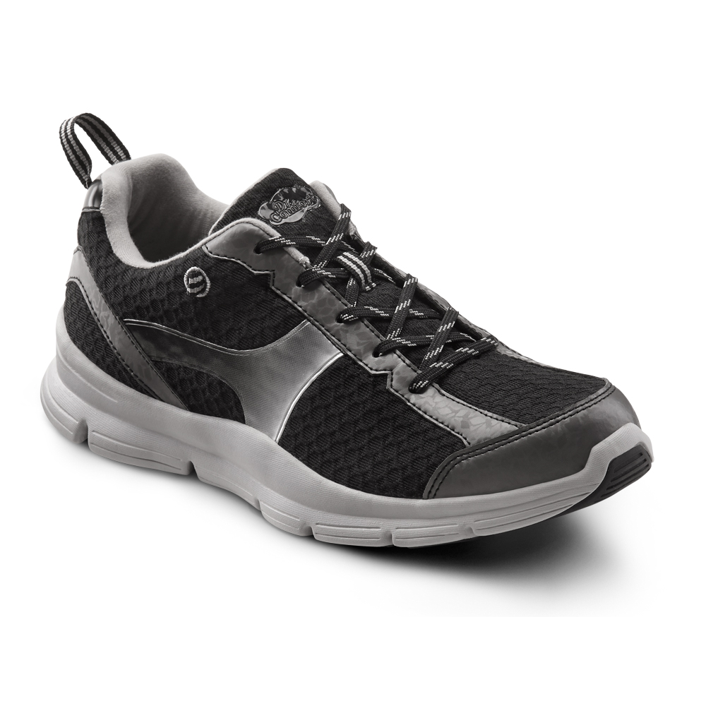 Dr. Comfort Chris Men's Athletic Shoe: 12 Wide (E/2E) Black Elastic Lace - image 1 of 5