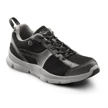Image of Dr. Comfort Chris Men s Athletic Shoe: 12 Medium (B/D) Black Elastic Lace