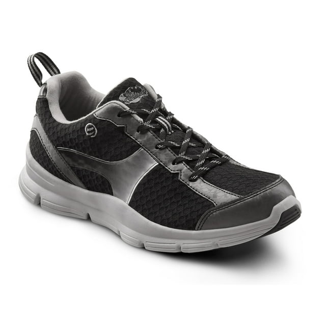Dr. Comfort Chris Men's Athletic Shoe: 12 Wide (E/2E) Black Elastic Lace