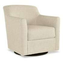Bowery Hill Coastal Polyester Beige Finish Swivel Accent Chair