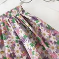 thumbnail image 5 of YTCAMLO Mini Skater Skirt for Girls Casual Boho Elastic Waisted Flared Skirts Floral Printed Ruffle Chiffon Skorts Summer Beach Outfits, Purple 1-2Years, 5 of 6