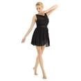 thumbnail image 2 of zdhoor Robe en Chiffon Asymétrique Lyrique pour Femmes Robe de Danse Ballet Contemporaine Performance Noire TP, 2 of 7