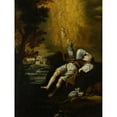 thumbnail image 2 of Circle of Domenico Fetti 15x18 Gold Ornate Wood Frame and Double Matted Museum Art Print Titled - Jacob's Dream, 2 of 4