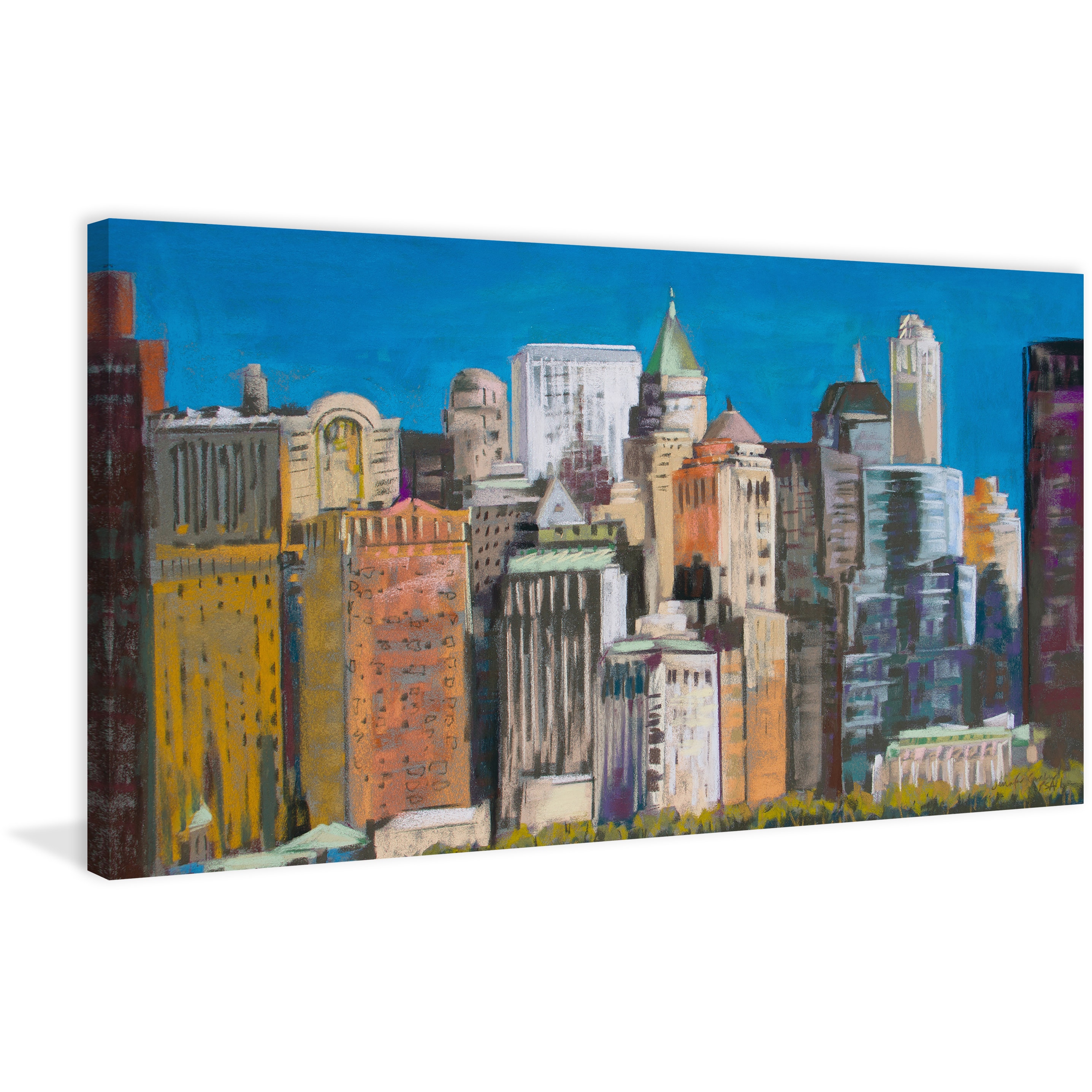 "Skyline New York City 3" Painting Print on Wrapped Canvas