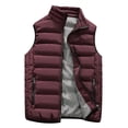 thumbnail image 3 of Men Autumn Winter Coat Padded Cotton Vest Warm Hooded Thick Vest Tops Jacket XL, 3 of 4