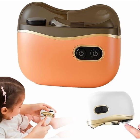 3-in-1 Automatic Electric Nail Clipper,Electric Nail Trimmer Clippers for Fingers and Toes with 2 Adjustable Speeds, Automatic Nail Trimmer & Polisher with LED Light (Orange)