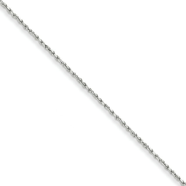 Chaîne en Corde Fabriquée à la Machine en Or Blanc 14K 1.30mm