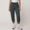 thumbnail image 5 of ZHYou No Boundarie Womens Fleece Capris High Waist Drawstring Elastic Cuffed Leg Cropped Jogger Pants with Pockets,Dark Gray,Size S, 5 of 9