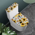 thumbnail image 3 of HELLHERO 2 Pieces Toilet Lid Dust Cover Set Elastic Edge Elastic Fabric, Fits All Toilet Shapes, Indoor Home Daisy, 3 of 8