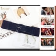 thumbnail image 5 of Women Wide Stretchy Belt,Vintage Chunky Buckle Elastic Waist Belts for Women Dress, 5 of 7
