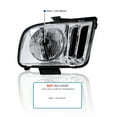 thumbnail image 3 of Spec-D Tuning Chrome Headlights Compatible with 2005-2009 Ford Mustang, Left + Right Pair Assembly, 3 of 5