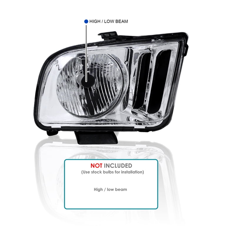 Spec-D Headlights Ford Mustang S197 (05-09) OEM Replacement Matte Blac