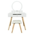 thumbnail image 6 of Zimtown Vanity Table Makeup Dressing Table and Stool Set with Round Mirror & 4 Drawers for Girls Women,White, 6 of 6
