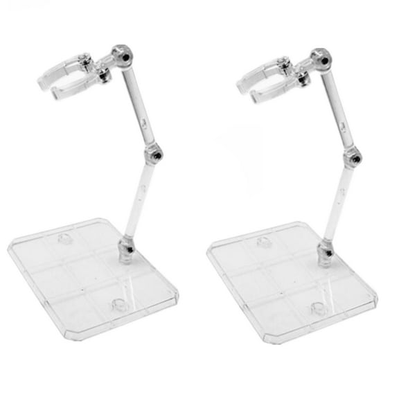 2 Pcs of HG144 Clear Action Figure Display Holder Base Doll Model Support Stand Gundam