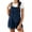 Navy blue, variant on Womens Overalls Shorts Denim Bib Straps Shorts Casual Solid Color Rompers Jumpsuits With Pockets Pants