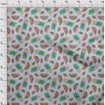thumbnail image 4 of oneOone Polyester Spandex Dusty Blue Fabric Tropical Fruits With Chevron Craft Projects Decor Fabric Printed By The Yard 56 Inch Wide, 4 of 4