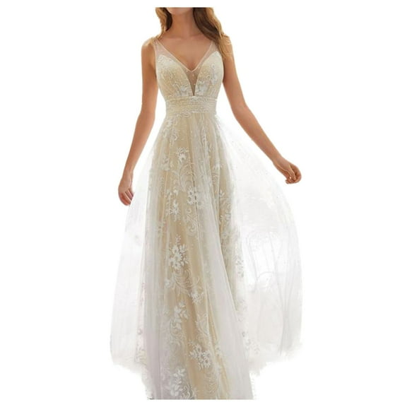 Dresses for Women Summer Wedding Guest Sleeveless Elegant Dress Embridery V-Neck Evening Dress Bridal Gown Dress