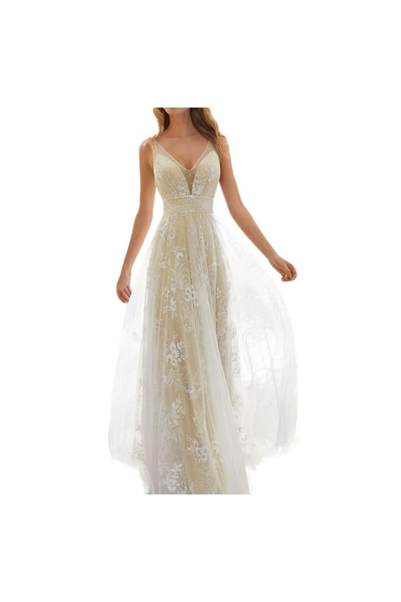 Dresses for Women Summer Wedding Guest Sleeveless Elegant Dress Embridery V-Neck Evening Dress Bridal Gown Dress