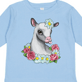 thumbnail image 4 of Inktastic Cute Goat with Roses and Daisies Boys or Girls Long Sleeve Toddler T-Shirt, 4 of 5