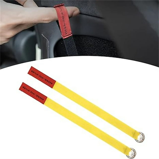Sentmoon Rear Door Emergency Safety Pull Rope Mechanical Unlock Handle Rope Durable Stress Tested Auto Safety Escape Tool Quick Access Manual Release for Vehicles