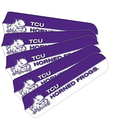

Ceiling Fan Designers 7990-TCU 52 in. New NCAA TCU Horned Frogs Ceiling Fan Blade Set